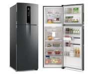 Geladeira Electrolux Frost Free Inverter 390L Efficient AutoSense Duplex Black Inox Look (IF43B) na Amazon
