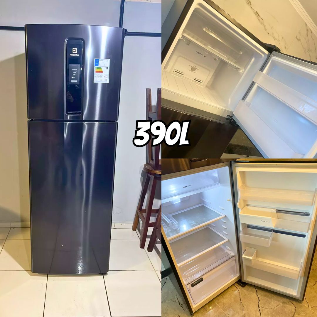 Geladeira Electrolux Frost Free Inverter 390L Efficient AutoSense Duplex Black Inox Look (IF43B) na Amazon