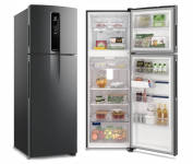 Geladeira Electrolux Frost Free Inverter 390L Efficient AutoSense Duplex Black Inox Look (IF43B) na Amazon