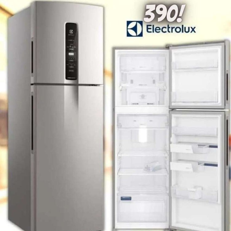 Geladeira Electrolux Frost Free Inverter 390L Efficient AutoSense Duplex Inox Look (IF43S) na Shopclub