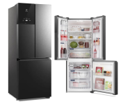 Geladeira Electrolux Frost Free Inverter 480L Efficient AutoSense 3 Portas Black Inox Look (IM7B) 127V na Amazon