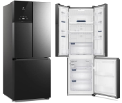 Geladeira Electrolux Frost Free Inverter 480L Efficient AutoSense 3 Portas Black Inox Look (IM7B) 220V na Amazon
