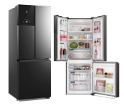 Geladeira Electrolux Frost Free Inverter 480L Efficient AutoSense 3 Portas Black Inox Look (IM7B) 220V na Amazon