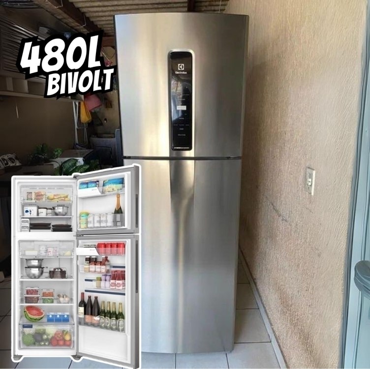 Geladeira Electrolux Frost Free Inverter 480L Efficient com AutoSense SmartBivolt Duplex (IT70S) – Bivolt (inox) na Amazon