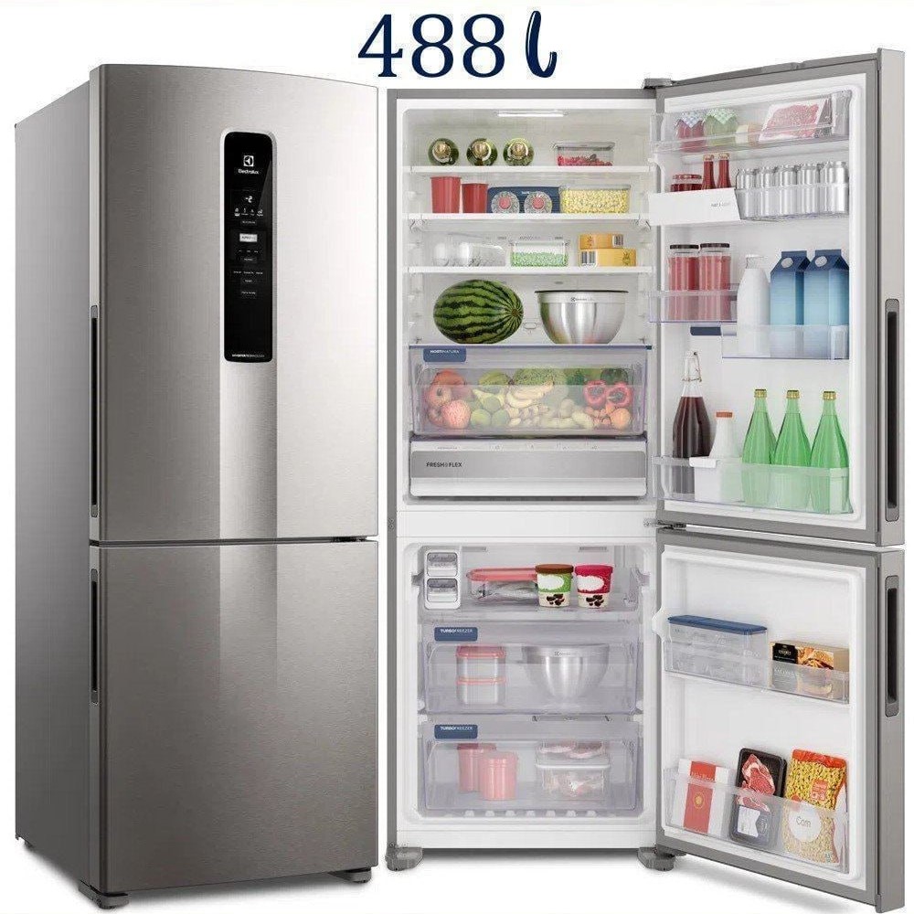 Geladeira Electrolux Frost Free Inverter 488L Fresh&Flex Inverse Cor Inox Look (IB55S) na Shopclub