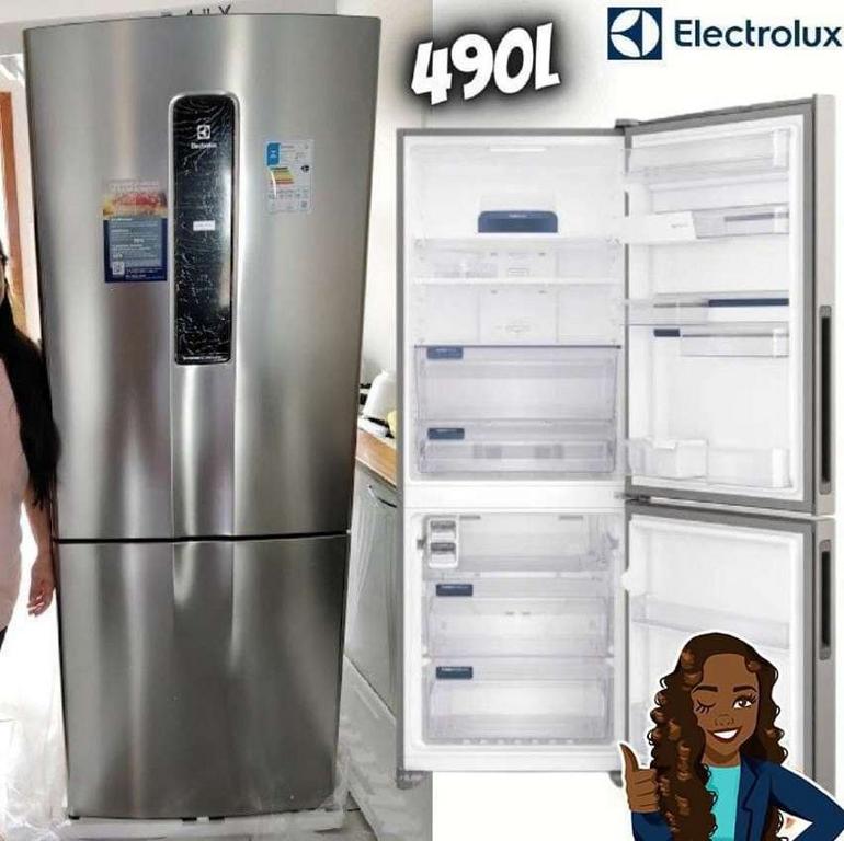 Geladeira Electrolux Frost Free Inverter 490L Efficient Inverse Cor Inox Look (IB54S) na Shopclub
