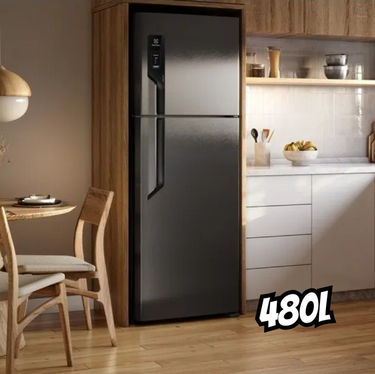 Geladeira Electrolux Frost Free TF71B Duplex Efficient com AutoSense Black Inox Look – 480 litros na Casas Bahia