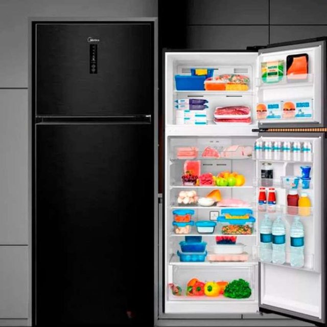 Geladeira Frost Free Duplex 463L Slim cor Black Inox Midea MD-RT645MTA281-127v na Amazon