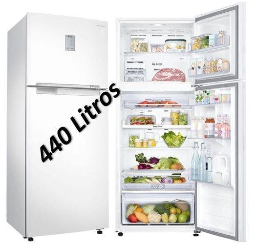 Geladeira Frost Free Samsung Evolution RT43 com POWERvolt Inverter Duplex 440L Branca na Compra Certa