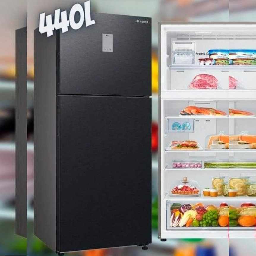 Geladeira Frost Free Samsung RT43 com POWERvolt Inverter Duplex 440L Black Inox Look - BIVOLT na Magazine Luiza