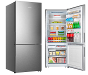 Geladeira Hisense Botton RB-52W Frost Free com Tecnologia Inverter, Portas Reversíveis e Painel Touch 397 L – Inox Look na Casas Bahia