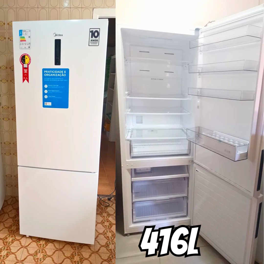 Geladeira Inverse Frost Free 416L Inverter Branca Midea na Amazon