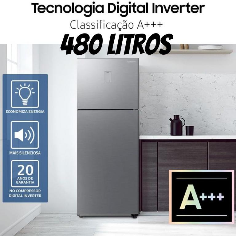 Geladeira Samsung Evolution RT48 com POWERvolt Inverter Duplex 480L Inox Look (Bivolt) na Amazon