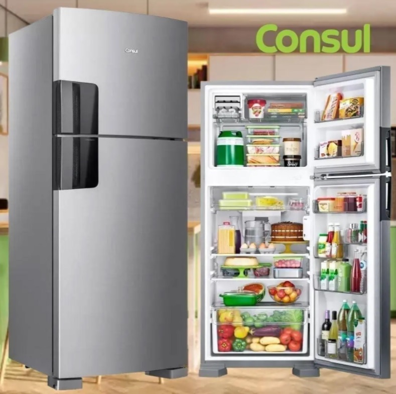 Geladeira/Refrigerador Consul Frost Free Duplex – 450L com Prateleira Dobrável CRM56HK na Magazine Luiza