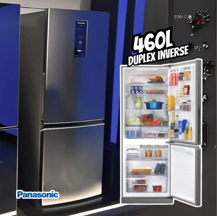 Geladeira/Refrigerador Panasonic Frost Free Duplex Inverse Aço Escovado 460L NR-BB64PV1X na Aliexpress