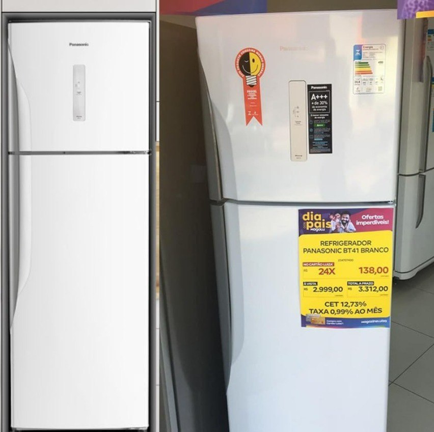Geladeira/Refrigerador Panasonic Frost Free Duplex – Branca 387L Top Freezer BT41 na Magazine Luiza