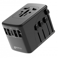 Geonav Carregador Universal Com Adaptadores De Viagem, 4 Portas USB + 1 USB-C (Preto) na Amazon