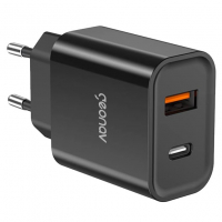 Geonav Carregador Universal Ultra Rápido Duo, 1 X USB-C Power Delivery 20W, 1 X USB Quick Charge 18W, CH20PDQCBK, Preto na Amazon