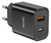 Geonav Carregador Universal Ultra Rápido Duo, 1 X USB-C Power Delivery 20W, 1 X USB Quick Charge 18W, Preto na Amazon