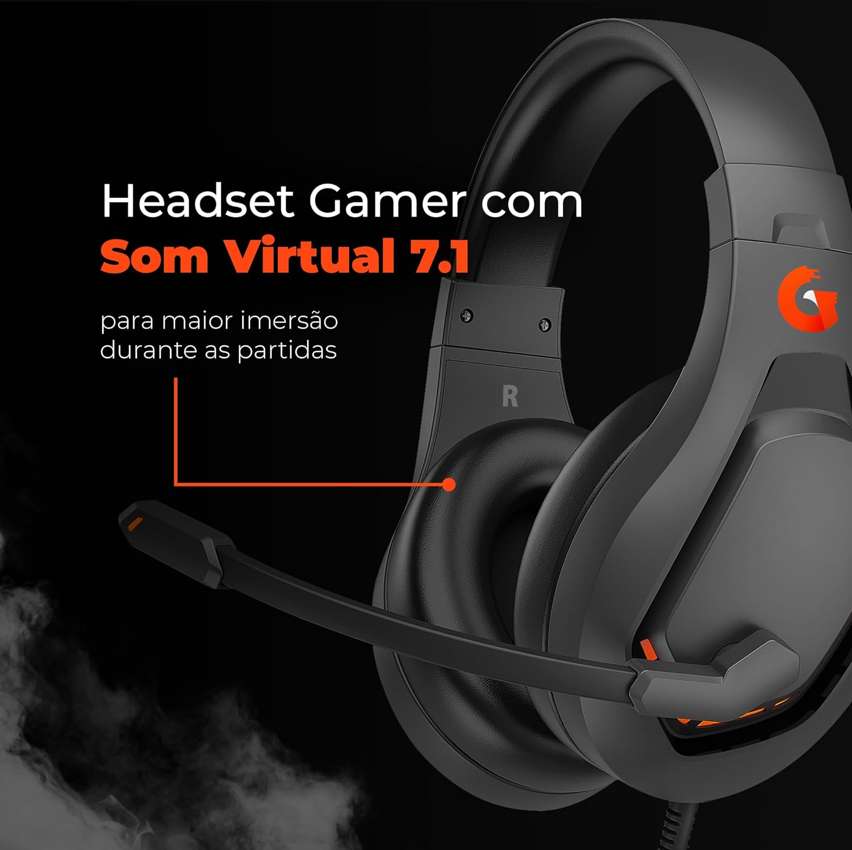 Geonav Headset Gamer Thunder Light, RGB, 7.1 Virtual, Driver 50mm, Microfone Omnidirecional, Conexão USB, Preto, G3HS01BK, GOOD GAME na Amazon