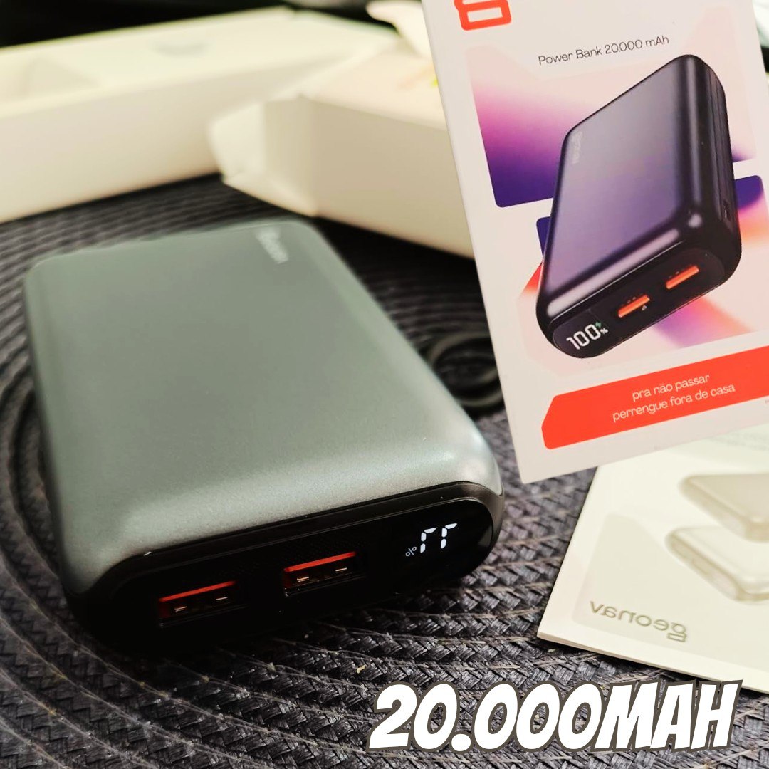 Geonav Power Bank, Carregador Portátil Universal 20.000mAh, USB-A (até 18W) + USB-C (até 20W), Compacto, Carregamento Rápido, Pass Through, Led Indicador de Bateria, PB20K20WSG, Cinza espacial na Amazon