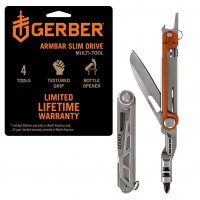 Gerber Gear Armbar Slim Drive, Faca De Bolso Multiferramenta Com Chave De Fenda, Laranja Queimado na Amazon