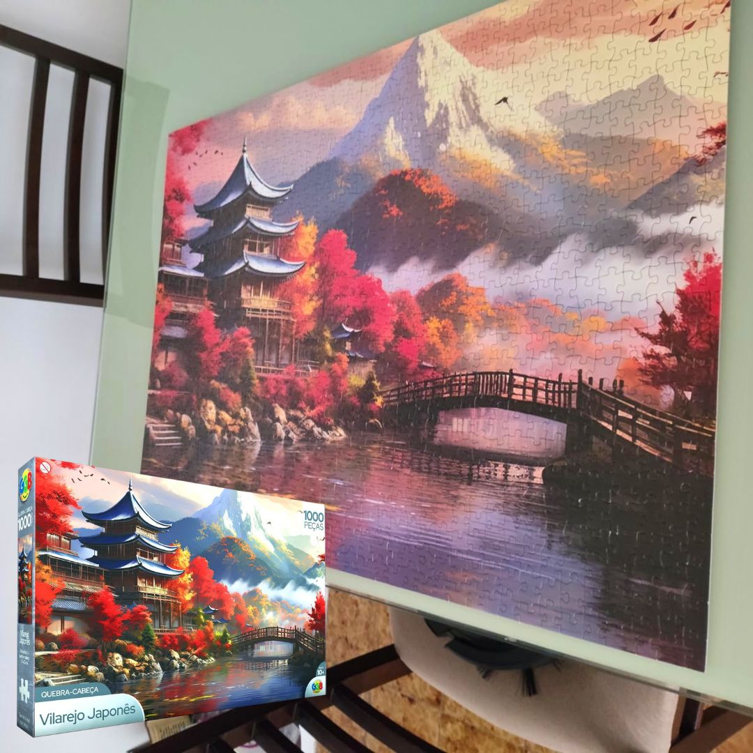 GGB Plast Quebra Cabeça Puzzle 1000 Peças Vilarejo Japonês na Amazon