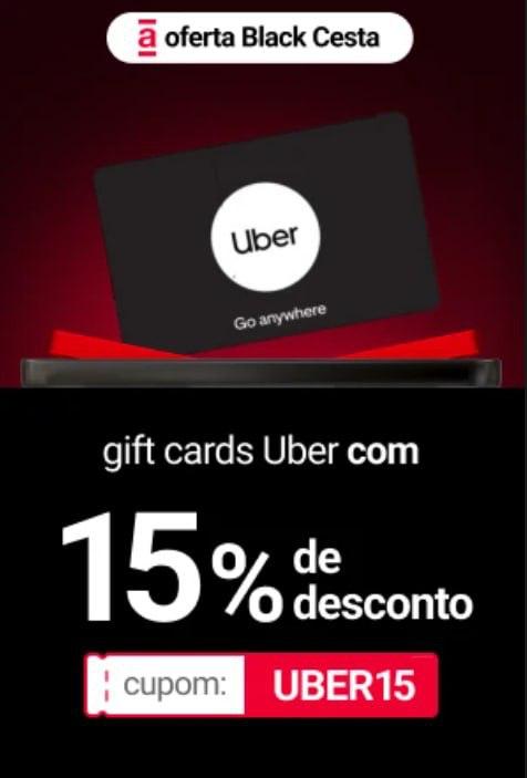 Gift Card Uber com 15% OFF – Americanas na Americanas