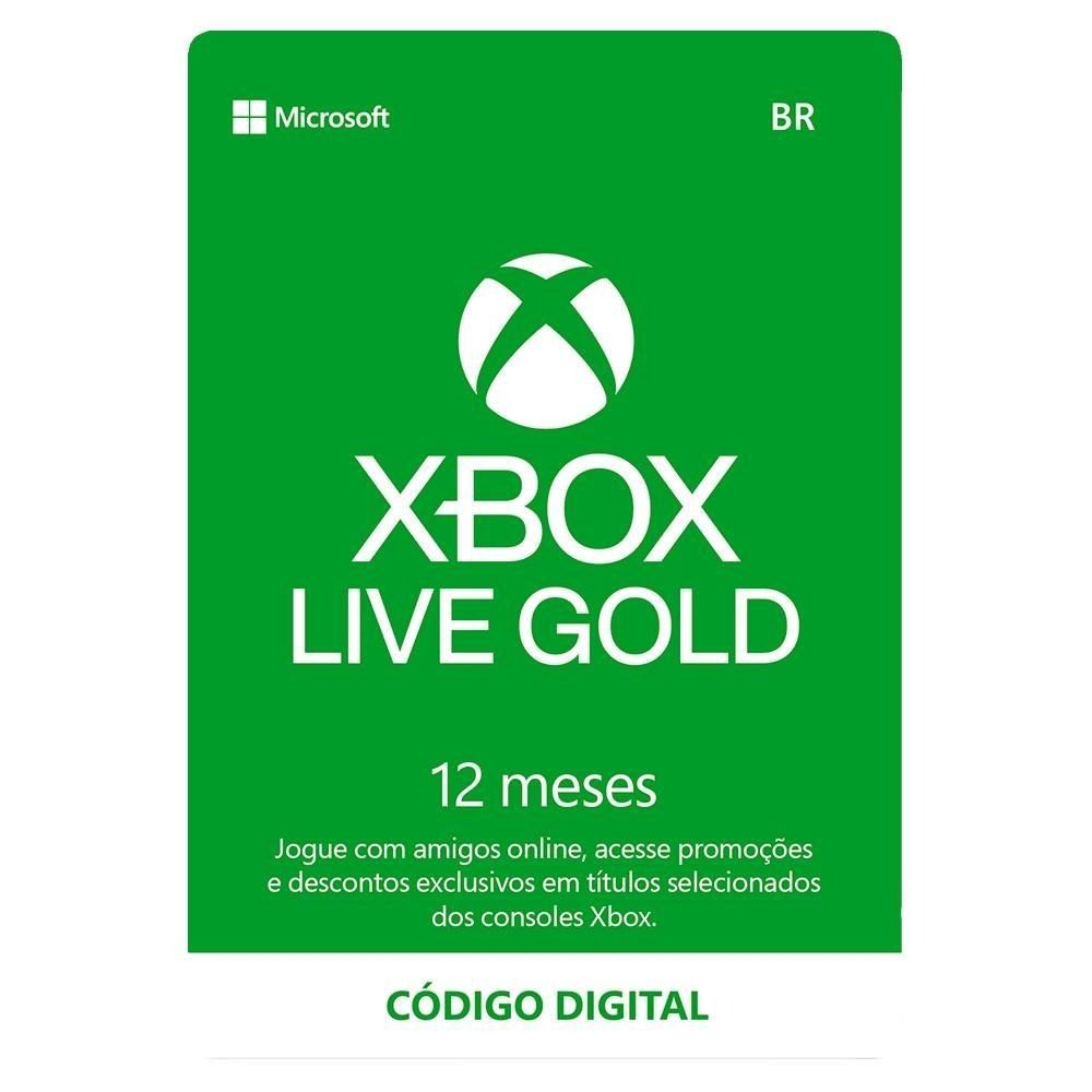Gift Card Xbox Live Gold – 12 meses – Código Digital Xbox na KaBuM!