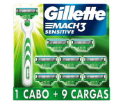 Gillette Aparelho De Barbear Mach3 Sensitive + 9 Cargas na Amazon