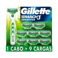 Gillette Aparelho De Barbear Mach3 Sensitive + 9 Cargas na Amazon