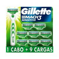 Gillette Aparelho De Barbear Mach3 Sensitive + 9 Cargas na Amazon