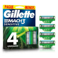 Gillette Carga Para Aparelho De Barbear Mach3 Sensitive 4 Unidades na Amazon