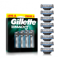 Gillette Mach3 - Carga Para Aparelho De Barbear, Leve 8 Pague 6 (o Pacote Pode Variar) na Amazon
