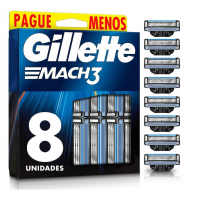 Gillette Mach3 - Carga Para Aparelho De Barbear, Leve 8 Pague 6 (o Pacote Pode Variar) na Amazon