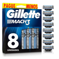 Gillette Mach3 - Carga Para Aparelho De Barbear, Leve 8 Pague 6 (o Pacote Pode Variar) na Amazon