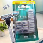 Gillette Mach3 Carga para Aparelho de Barbear Recarregável com 3 Lâminas Afiadas por Mais Tempo, 16 Uds na Amazon