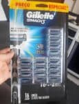 Gillette Mach3 Carga para Aparelho de Barbear Recarregável com 3 Lâminas Afiadas por Mais Tempo, 16 Uds na Amazon