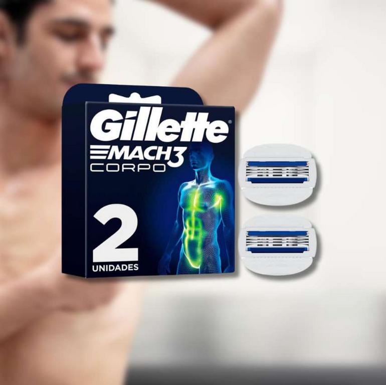 Gillette Mach3 Corpo Carga para Aparelho de Barbear com Barras de Gel Umectantes, Depilação Corporal para Homens, 2 Uds na Amazon
