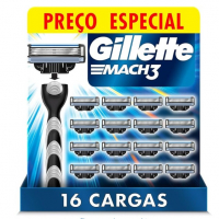 Gillette Mach3 - Refil Para Barbear, 16 Unidades na Amazon