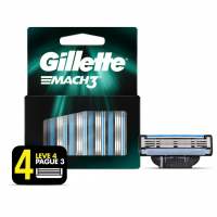 Gillette Mach3 Refis Com 3 Lâminas Mais Afiadas Com 4 Unidades na Pague Menos