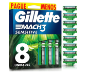 GILLETTE Mach3 Sensitive Carga para Aparelho de Barbear Reutilizável na Amazon