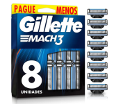 Gillette Mach3 – Carga para Aparelho de Barbear, Leve 8 Pague 6 na Amazon