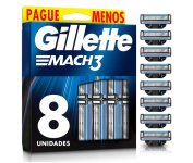 Gillette Mach3 – Carga para Aparelho de Barbear, Leve 8 Pague 6 na Amazon