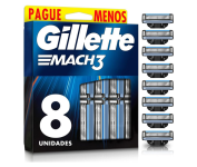 Gillette Mach3 – Carga para Aparelho de Barbear, Leve 8 Pague 6 na Amazon