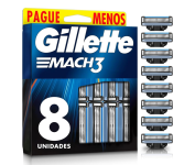 Gillette Mach3 – Carga para Aparelho de Barbear, Leve 8 Pague 6 na Amazon