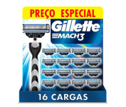 Gillette Mach3 – Refil Para Barbear, 16 Unidades na Amazon