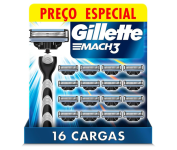 Gillette Mach3 – Refil Para Barbear, 16 Unidades na Amazon