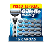 Gillette Mach3 – Refil Para Barbear, 16 Unidades na Amazon