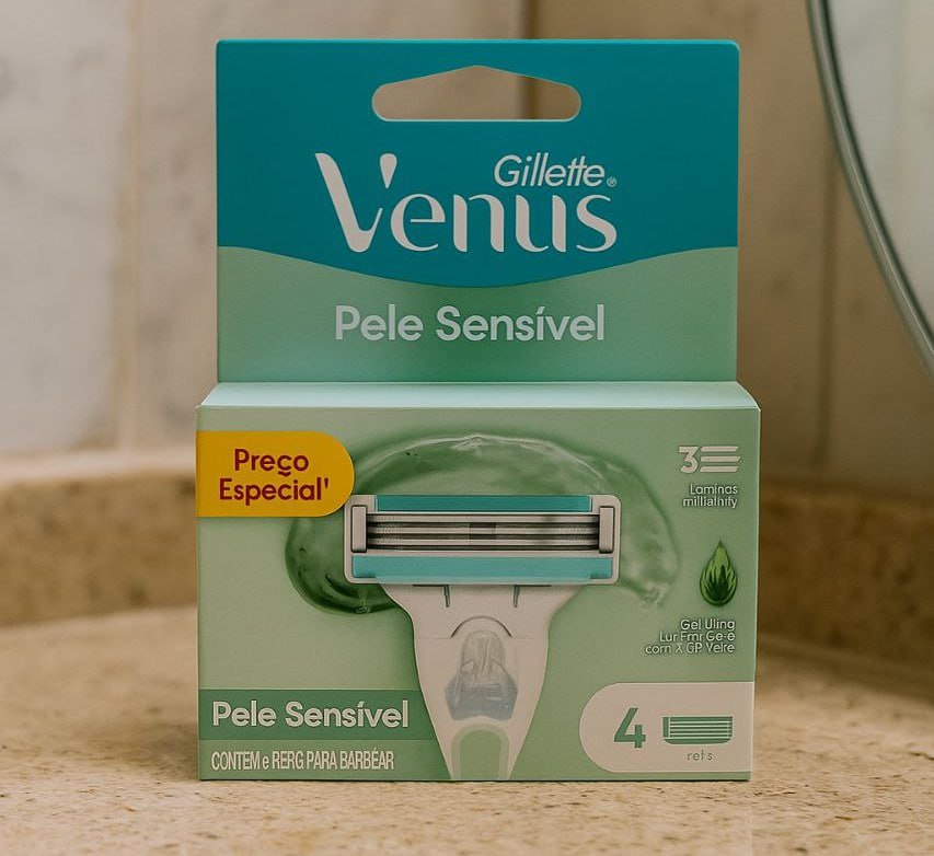Gillette Venus Pele Sensível Carga para Aparelho de Depilar com Aloe Vera, 4 uds na Amazon